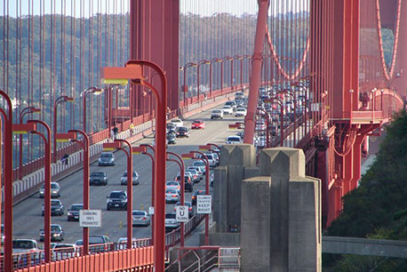 Ariel view of the Golden Gate Bridge in San Fransisco